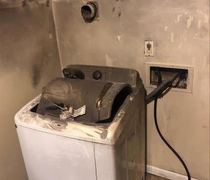 A dryer fire at a family residence.